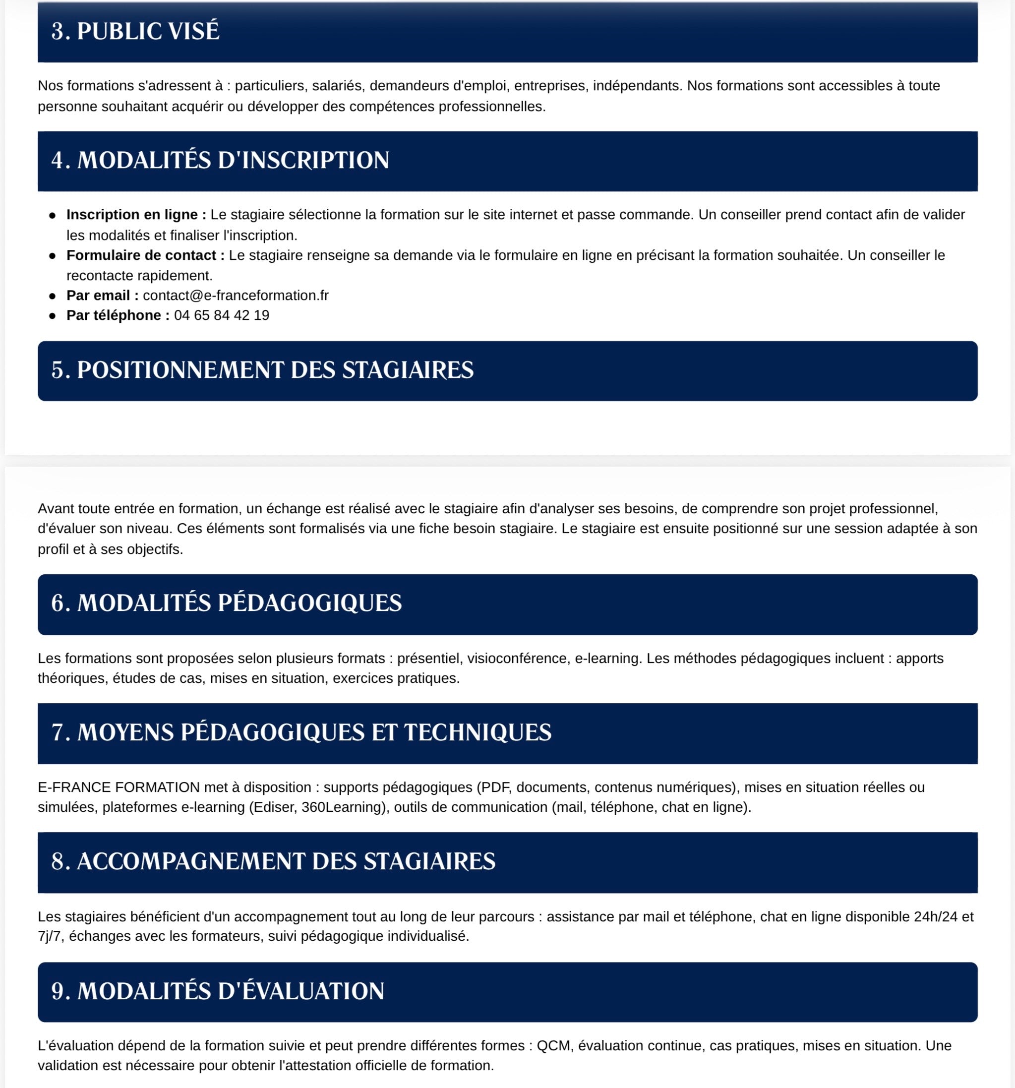 Livret d'accueil des stagiaires - page 2